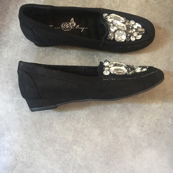Joan Boyce Black Rhinestone Comfort Shoes 6 1/2M🖤 - Picture 5 of 8